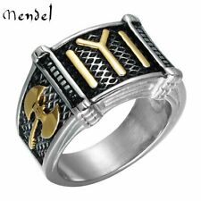 MENDEL Mens Gold Islamic Turkish Kayi Ertugrul Ring Stainless Steel Size 7-15