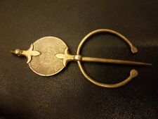 Antique Morroccan Silver Coin Fibula Penangular Pin/Brooch Islamic Calendar 1336