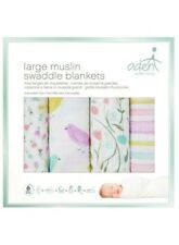 NWT ADEN + ANAIS PACK/4 COTTON MUSLIM CLASSIC SWADDLE SPRING AWAKENING MULTI