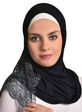 AL- Amira hijab-Women Muslim Cotton Scarf  Warp Head scarf  Islamic Navy Blue
