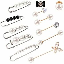 12 Pieces Pearl Scarf Brooch Pin Assorted Muslim Scarf Hijab Clips Small Broo...