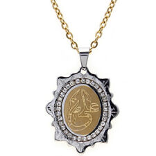 Silver Gold Crystal Ali Necklace Islamic Arabic Muslim Zulfikar Shia Leader Gift