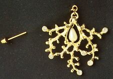 Golden Design With Pearl Fashion Brooch Muslim Hijab Scarf Pin On A Stick