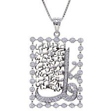 Sterling Silver 925 Quran Al Nas Surah Necklace Pendant Islamic Muslim Gift Art