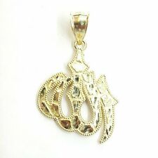 New 10K Yellow Gold Nugget Allah Islamic God Pendant Charm religious jewelry 3g