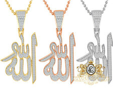 Real Genuine Sterling Silver Allah God Muslim Islamic Pendent Charm Chain Set