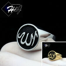 MEN Stainless Steel Gold Muslim Allah Simple Round Charm Pendant SIZE-1.45"D