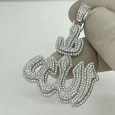 925 Sterling Silver  CZ Allah Muslim  Charm Pendant