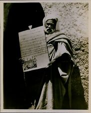 GA59 Original Photo ISLAMIC MAN HOLDING SACRED TEXT Religious Document Artwork
