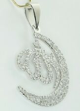 14K White Gold Allah Islamic symbol Pendant with Diamonds