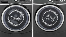 Wash Dry Wreath Vinyl Decals - Laundry Room Washer Dryer Decor Die Cut Stickers