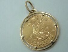 24 karat SAUDI ARABIA MECCA ISLAMIC medallion + 18 karat Cartier holder pendant