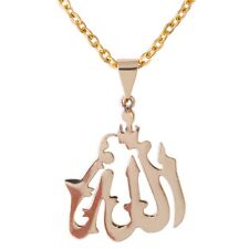 Large Gold Pt Allah Necklace Islamic Arabic God Muslim Gift Quran Islam Gift 