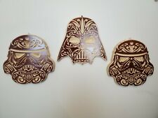 Handmade 1x Darth Vader and 2x Storm Trooper Wooden Carving 1